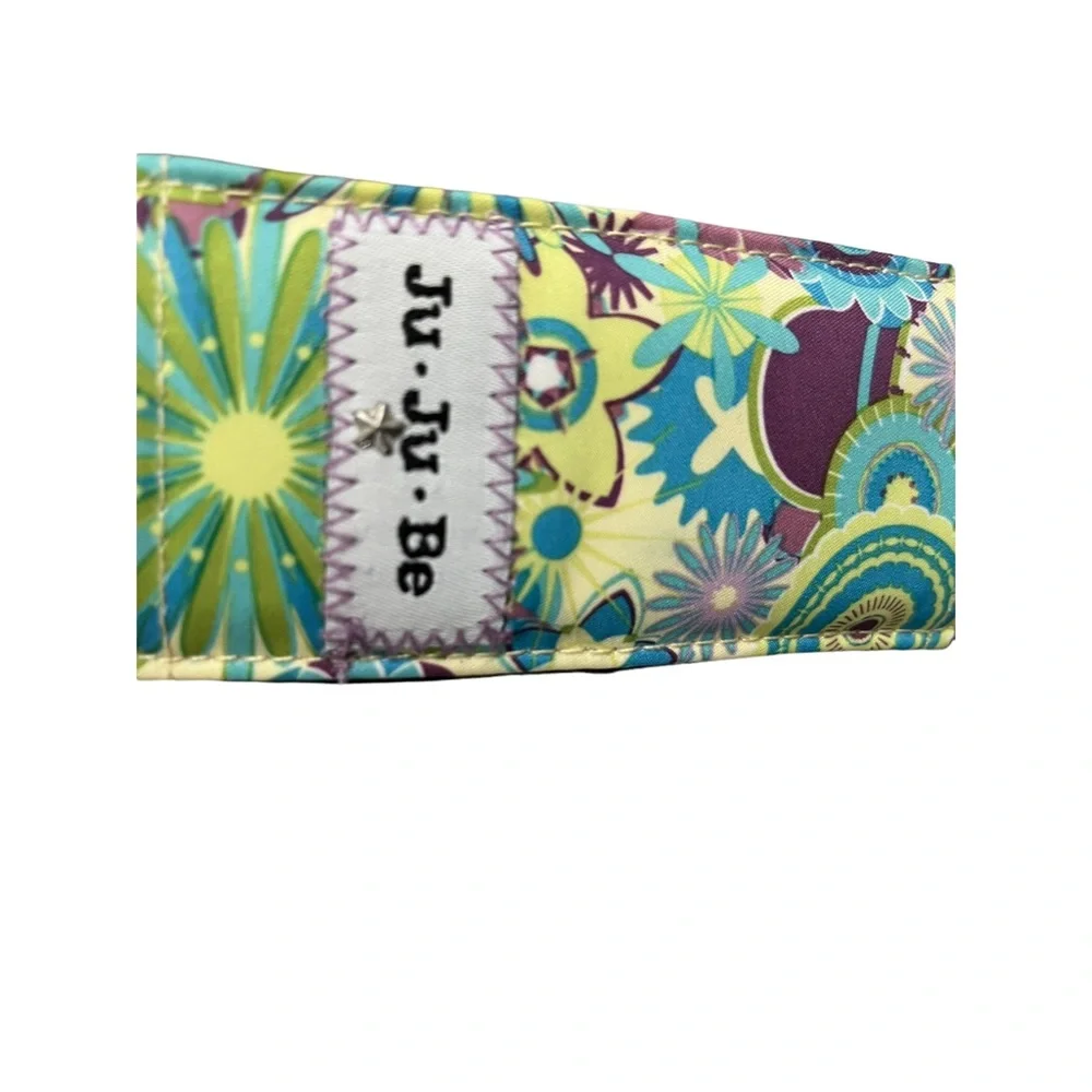 JU JU BE LARGE LAVENDER & GREEN FLORAL DIAPER CARRY BAG